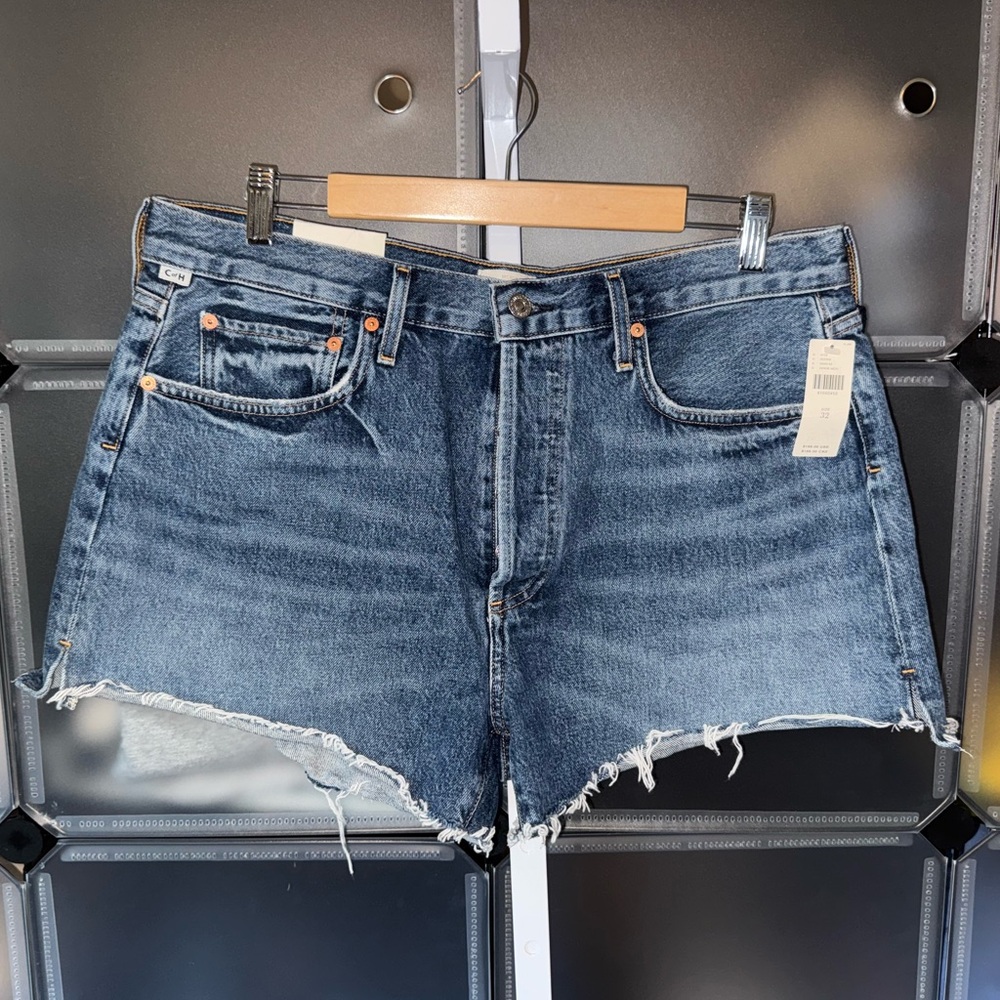 Citizens of Humanity Vintage Marlow Denim Cut-off Jean Shorts in Amaretto 32 NWT